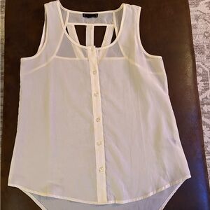 Sheer sleeveless button down top